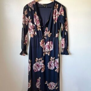 NWT ryan michelle floral long sleeve dress